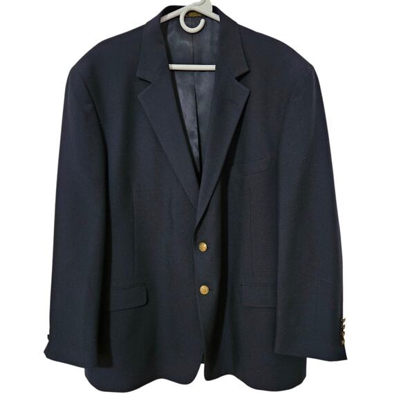 Vintage Hardwick Clothes Men's Sports Coat Navy Blazer Gold Buttons Size 50 - Picture 1 of 10
